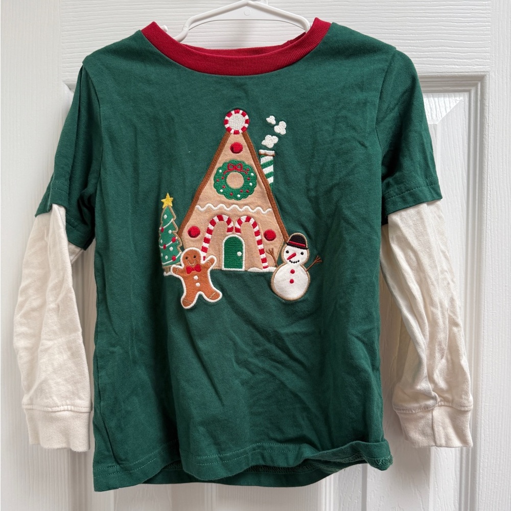 Gymboree kids gingerbread house holiday shirt